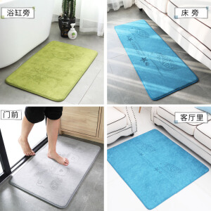 斯美儿 ins浴室卫生间防滑垫门垫进门脚垫家用吸水垫洗手间防滑垫子厕所门口地垫卫浴 盆栽鞋灰色 40x60cm（通用型）