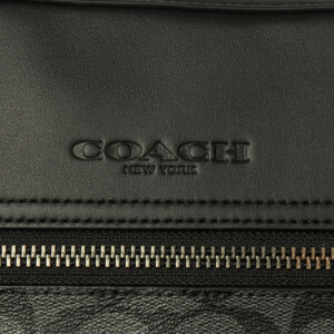 蔻驰 COACH 奢侈品 男士小号斜挎包灰黑色PVC F73336 QBMI5